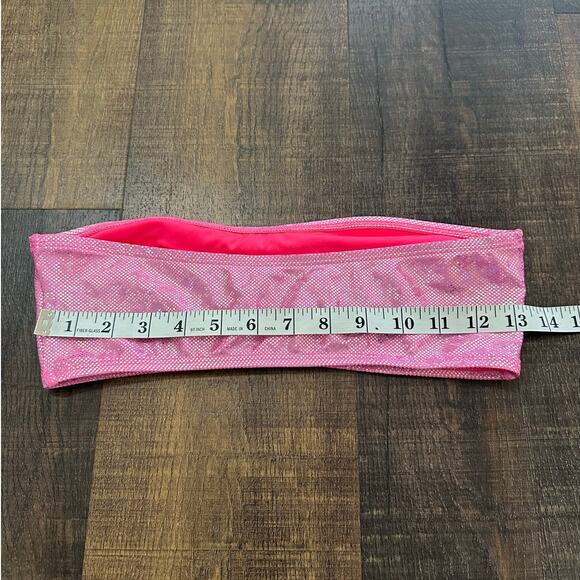 Dippin Daisy Metallic Pink Bandeau Bikini Swim Top Women’s Medium - Picture 9 of 11